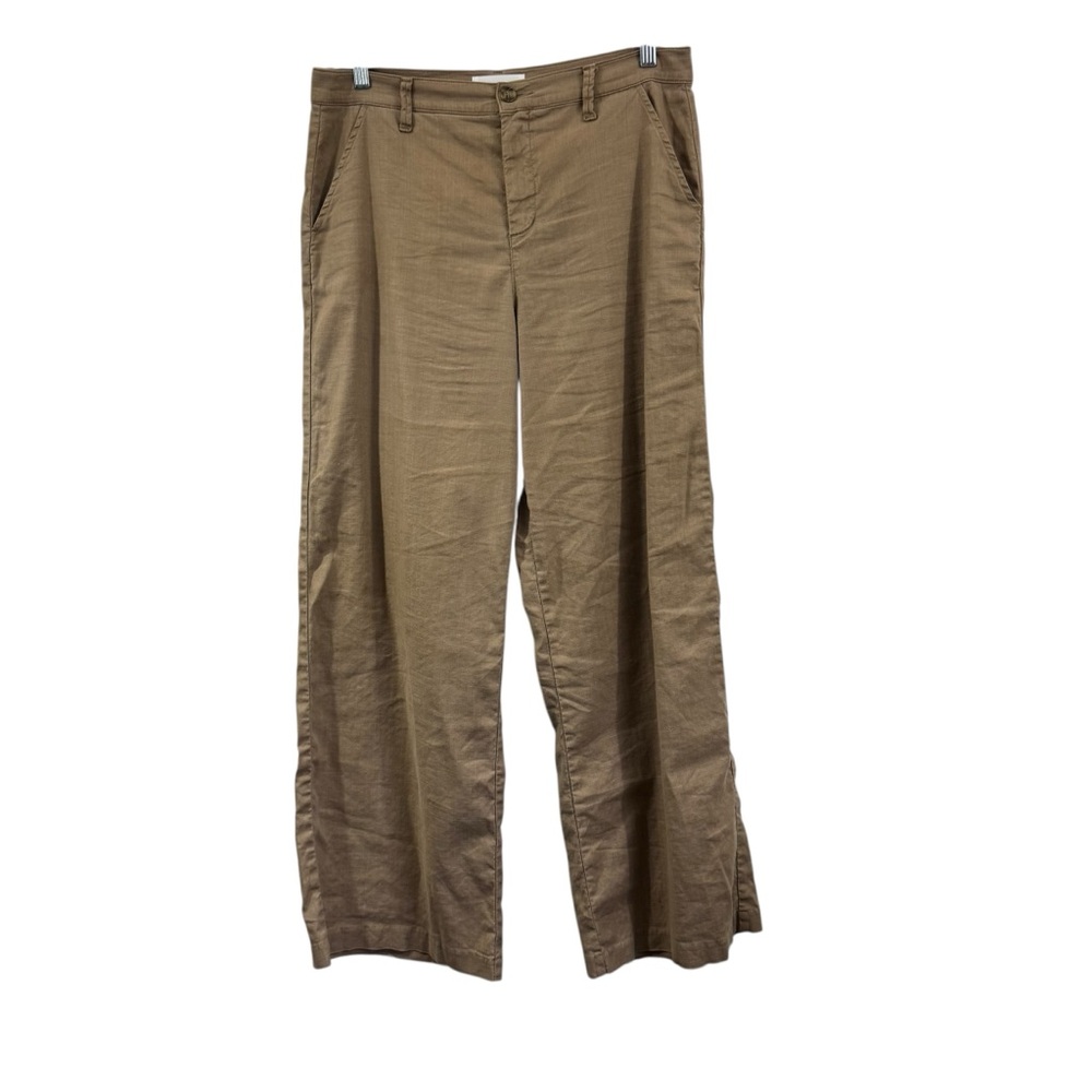 Level 99 Tallulah Wide Leg Linen lyocell Trousers Pants in Sandcastle Khaki 31 - Picture 2 of 14